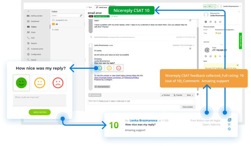 Realizujte prieskum spätnej väzby od zákazníkov - LiveAgent.