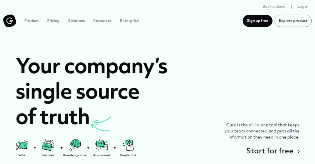 Pútavá obrazovka databázy znalostí Guru