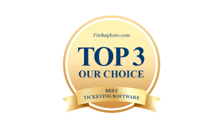golden badge for the best ticketing software on fixthephoto
