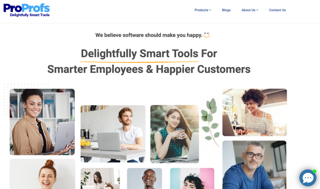 Domovská stránka ProProfs knowledge base 