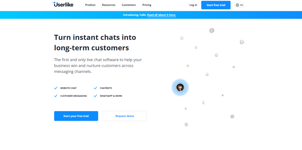 Userlike domovská stránka