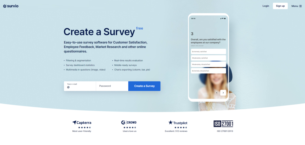 Survio domovská stránka