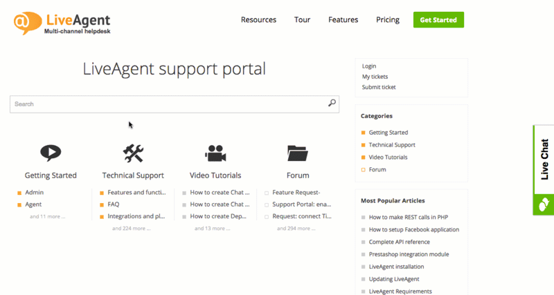 LiveAgent - customer portal animation