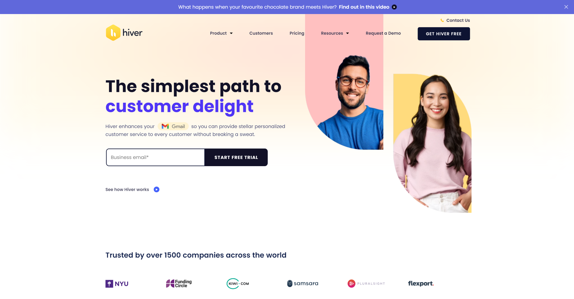 Domovská stránka softvéru Hiver helpdesk