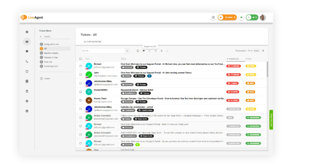 Univerzálna schránka-LiveAgent