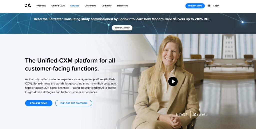 Sprinklr domovská stránka