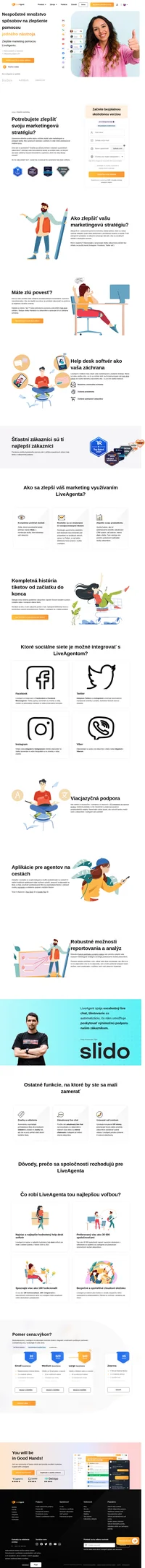 LiveAgent spája vynikajúci live chat, tiketovanie a automatizáciu. Zlepšite svoj marketing so správnym help desk softvérom od LiveAgenta.