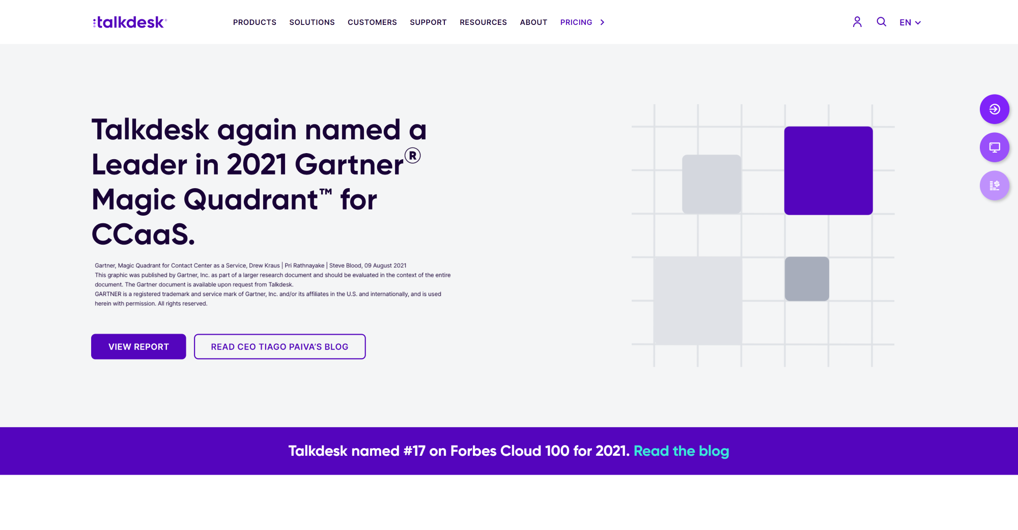 Úvodná stránka softvéru Talkdesk Call Center