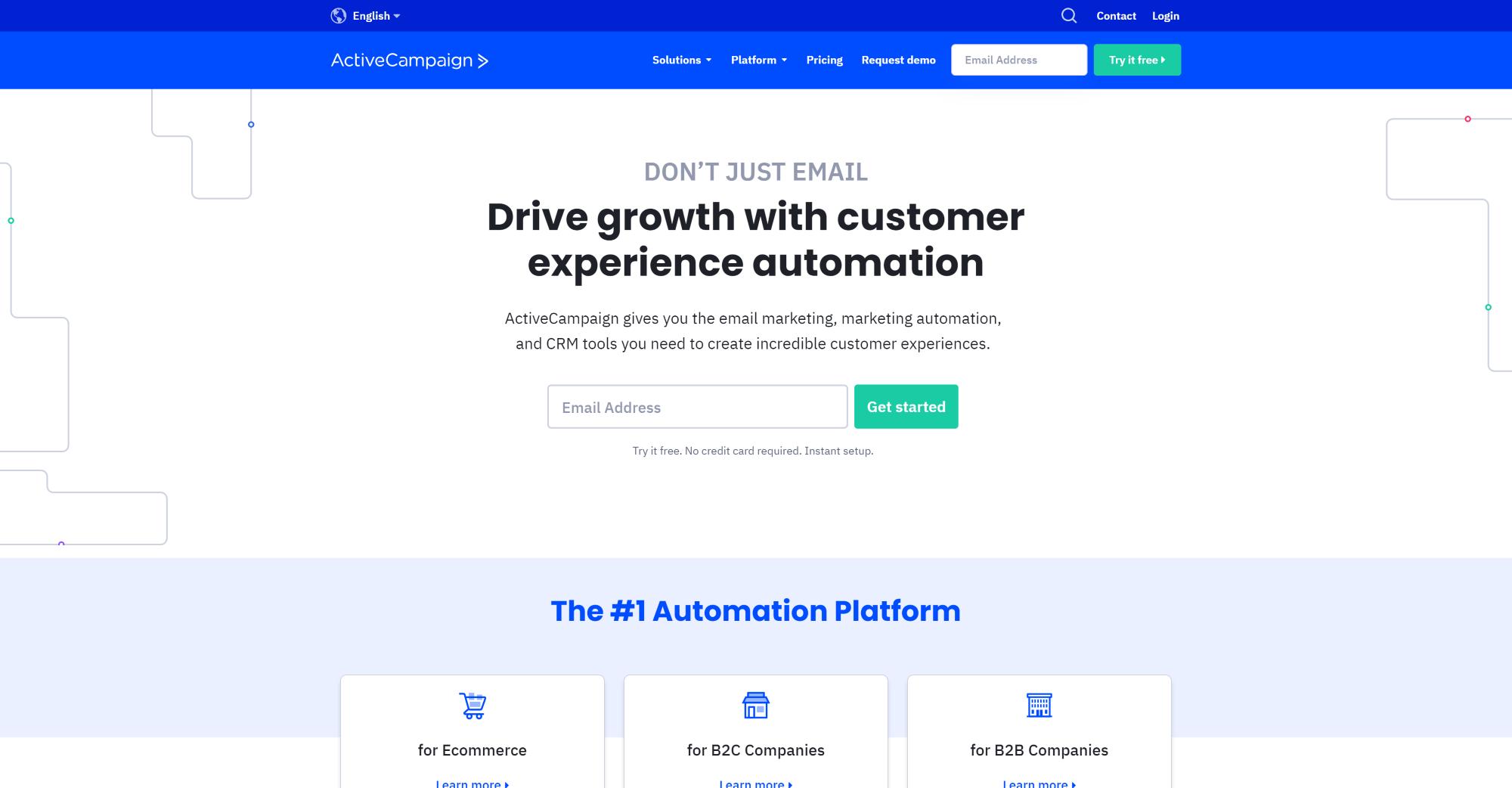 Úvodná stránka softvéru ActiveCampaign Live Chat