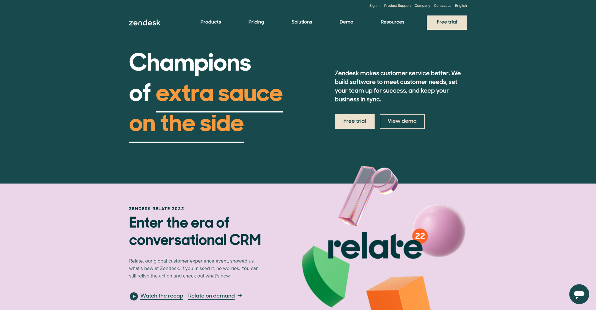 Zendesk Call Center software homepage