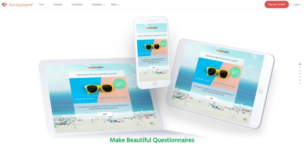 Domovská stránka SurveyLegend