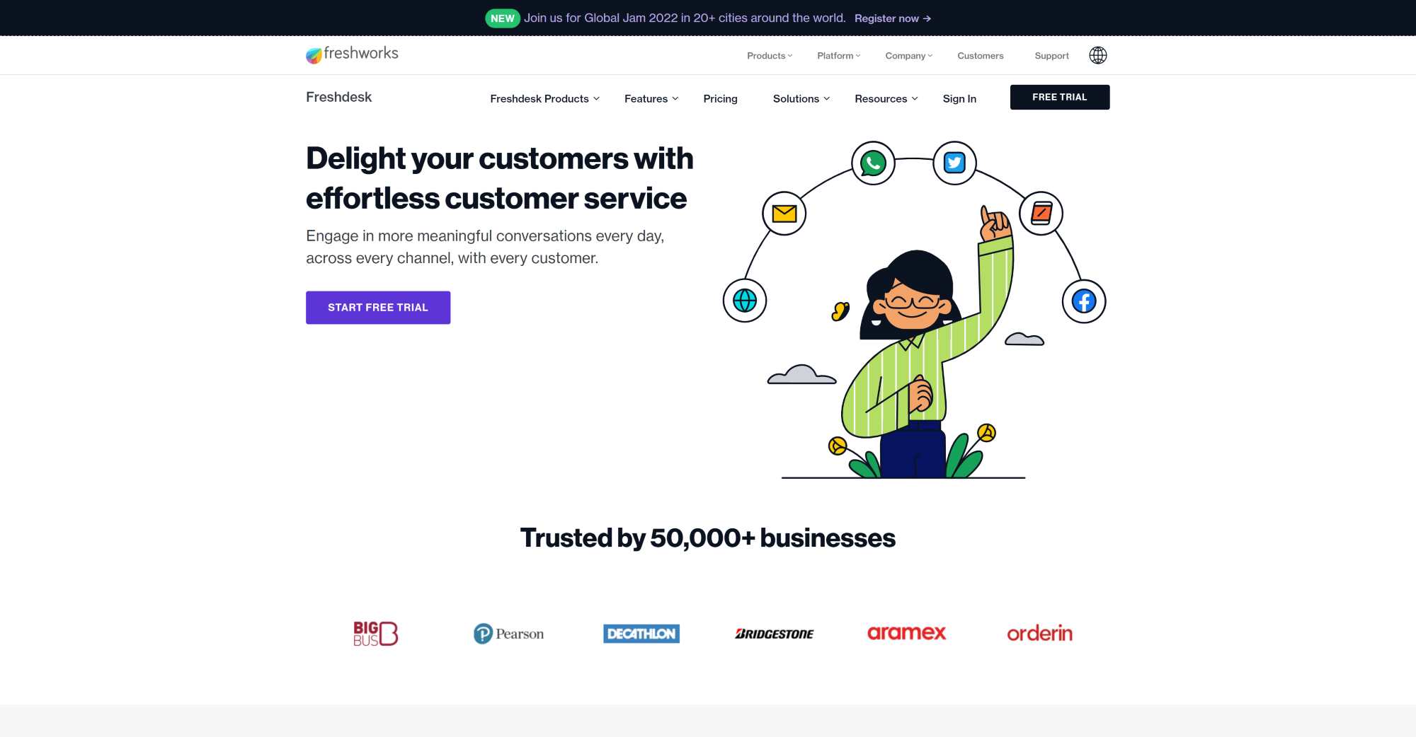 Freshdesk Call Center software homepage
