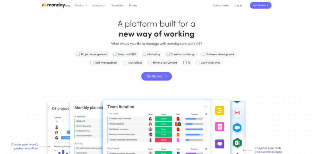 Monday.com Home Page